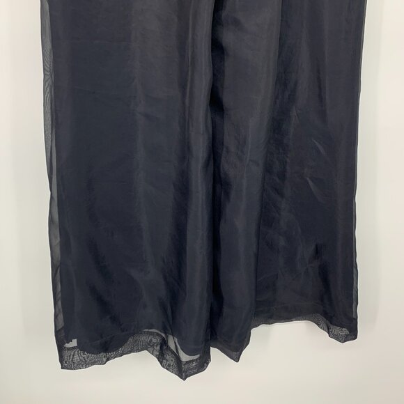 Anthropologie Pants Silk Organza Wide Leg Tie Waist Black NWT - Picture 14 of 14